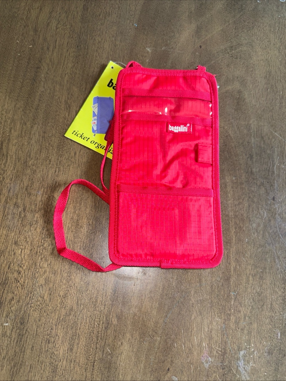 Vintage 90s Baggallini Red Cloth Crossbody Travel Purse Never Been NWT
